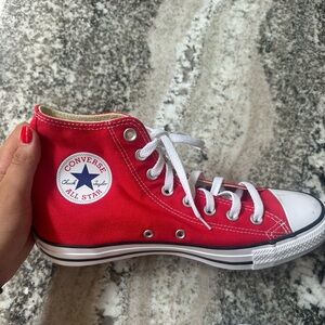 Red high top converse